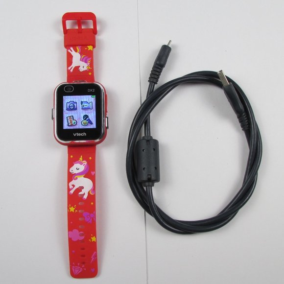 VTech KidiZoom DX2 Kids SmartWatch RARE Red Unicorn Band Working Touch Screen - Picture 1 of 16